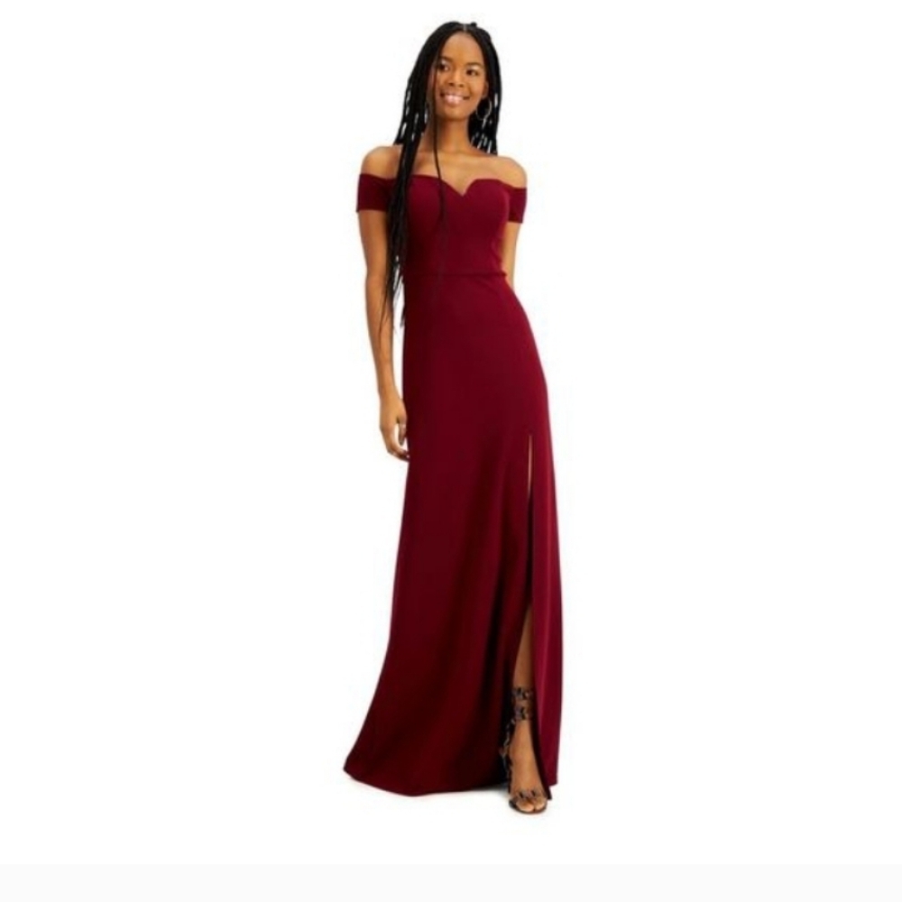 B DARLIN Burgundy Sleeveless Maxi Evening Fit + Flare Dress 7/8, 17" PTP, 60"L